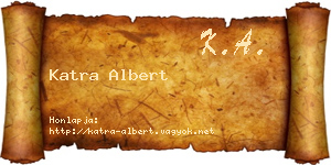 Katra Albert névjegykártya